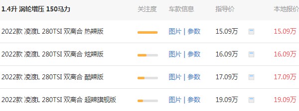 大眾凌渡280tsi價(jià)格表 280tsi售價(jià)15萬(wàn)一臺(tái)(二手價(jià)7萬(wàn))