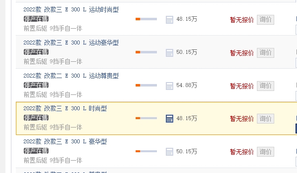 e300l奔馳報(bào)價(jià)2022款價(jià)格 2022款售價(jià)48.15萬到54.88萬
