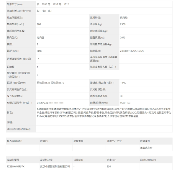 車長超5米！小鵬全新車型P7 完成申報：造型亮眼對標智界S7